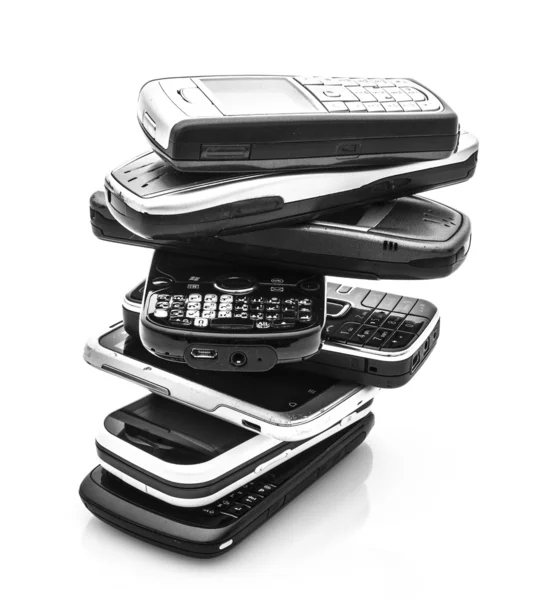 पुराने मोबाइल सेल फोन का एक संग्रह — स्टॉक फ़ोटो, इमेज