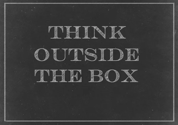 Chalk drawing - concept of "think outside the box" — Stock Photo, Image