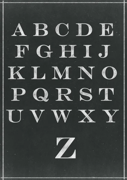 Меловые наброски букв алфавита на фоне доски — стоковое фото