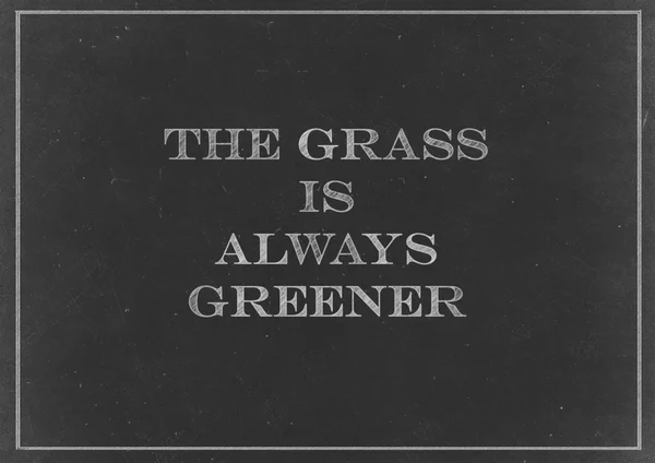 Kreda rysunku - trawa jest zawsze bardziej zielona — Zdjęcie stockowe