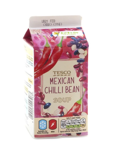 Tesco mexikanska chili bönor soppa — Stockfoto