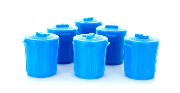 Blue Plastic Trash Cans — Stock Photo, Image