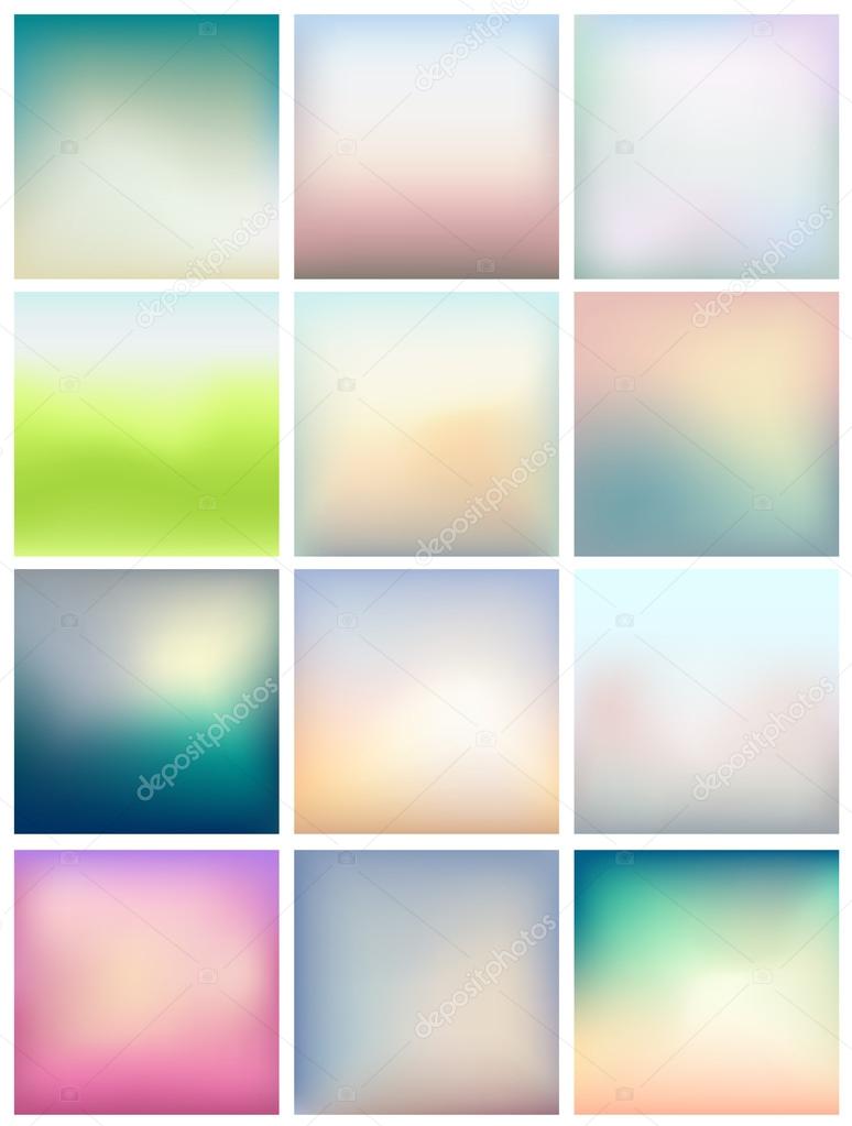 Set of blurred abstract backgrounds for Your design. Vector