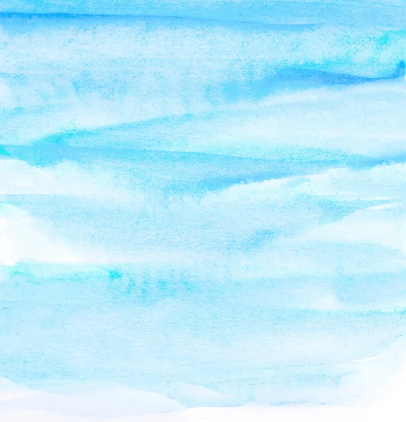 抽象背景与水彩的蓝色画笔描边 — 图库照片
