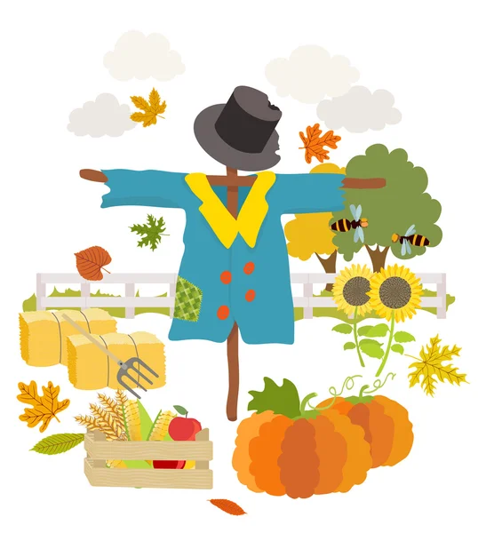 çizgi film korkuluk. vektör çizim