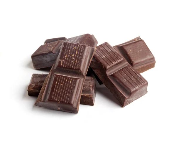 Stapel Van Chocolade Blokken Witte Achtergrond — Stockfoto