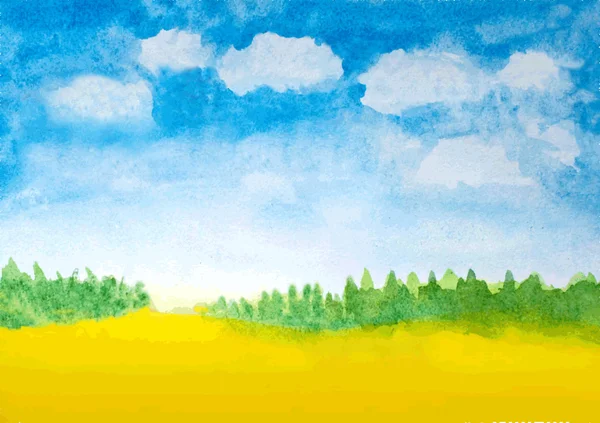 Abstrait aquarelle paysage fond — Image vectorielle