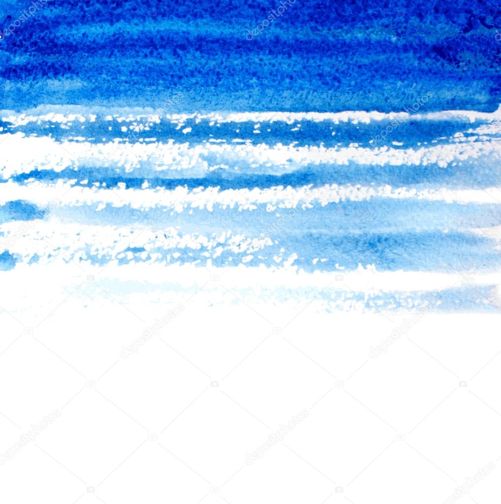 blue watercolor brush strokes background. vector illustration