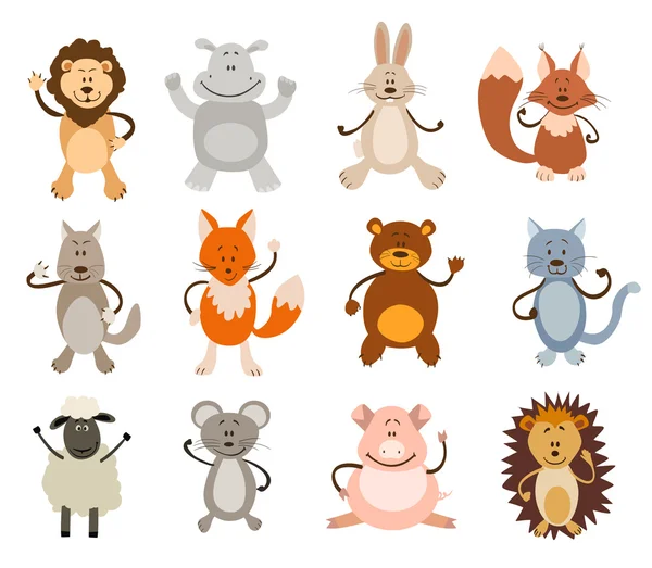 Ensemble d'animaux mignons. illustration vectorielle — Image vectorielle