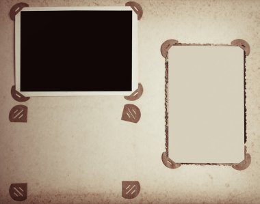 vintage albümünde eski moda fotoğraf çerçeveleri