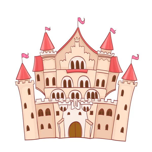 Roztomilý kreslený Pohádkový hrad. vektorové kreslení — Stockový vektor