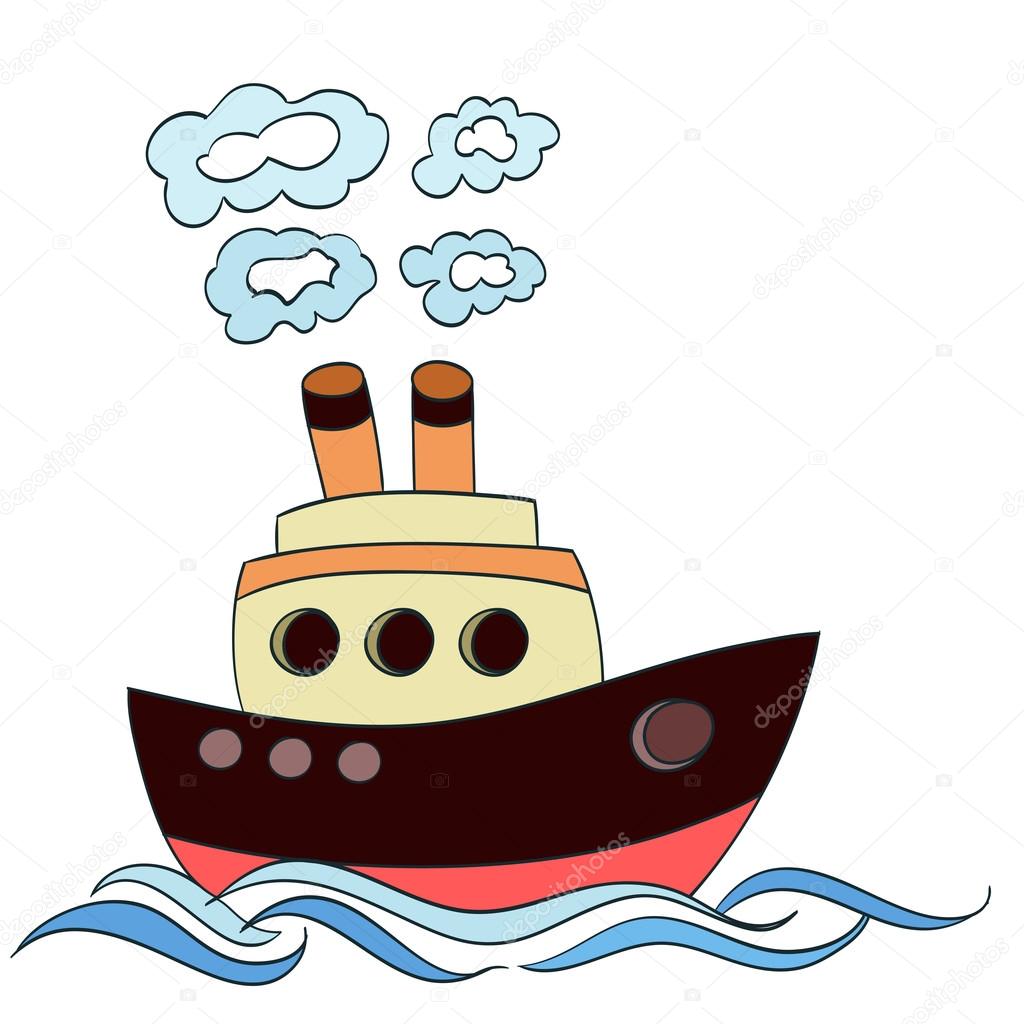 little cartoon ship. vector