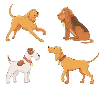 set of cartoon dogs. vector clipart