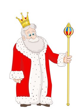 çizgi film sevimli eski Kral kırmızı manto