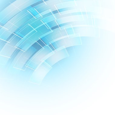 soyut açık mavi renkli şeffaf fütüristik şekli ile