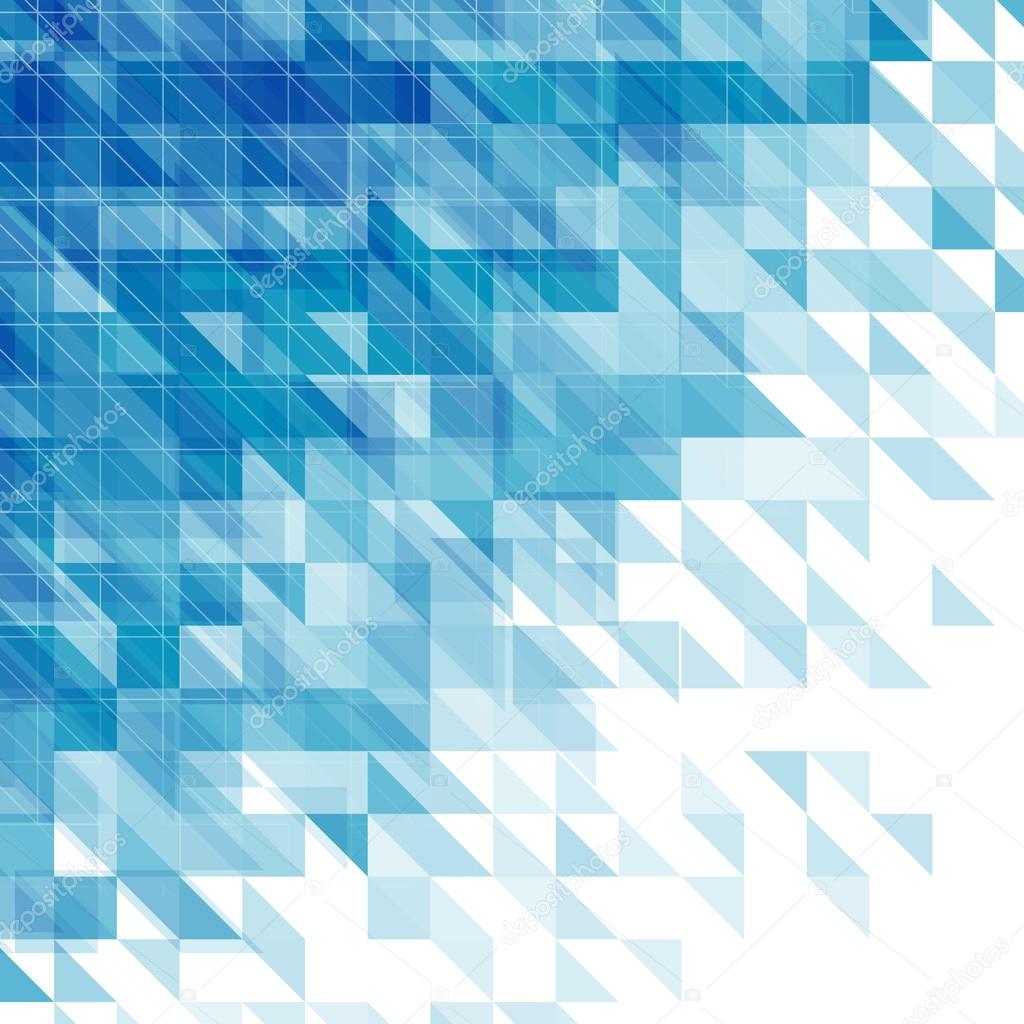 abstract blue background with triangles, squares and lines