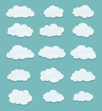 gölgeler ile çizgili bulutlar kümesi. vektör