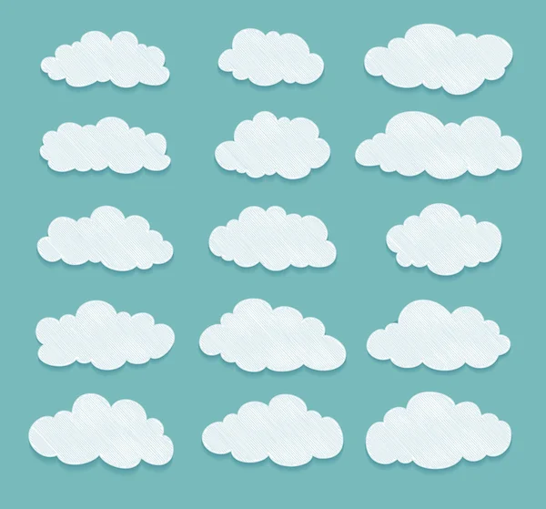 Conjunto de nubes de dibujo. vector — Vector de stock