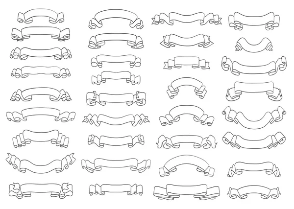 Pakket doodle linten puttend uit wit. vector — Stockvector