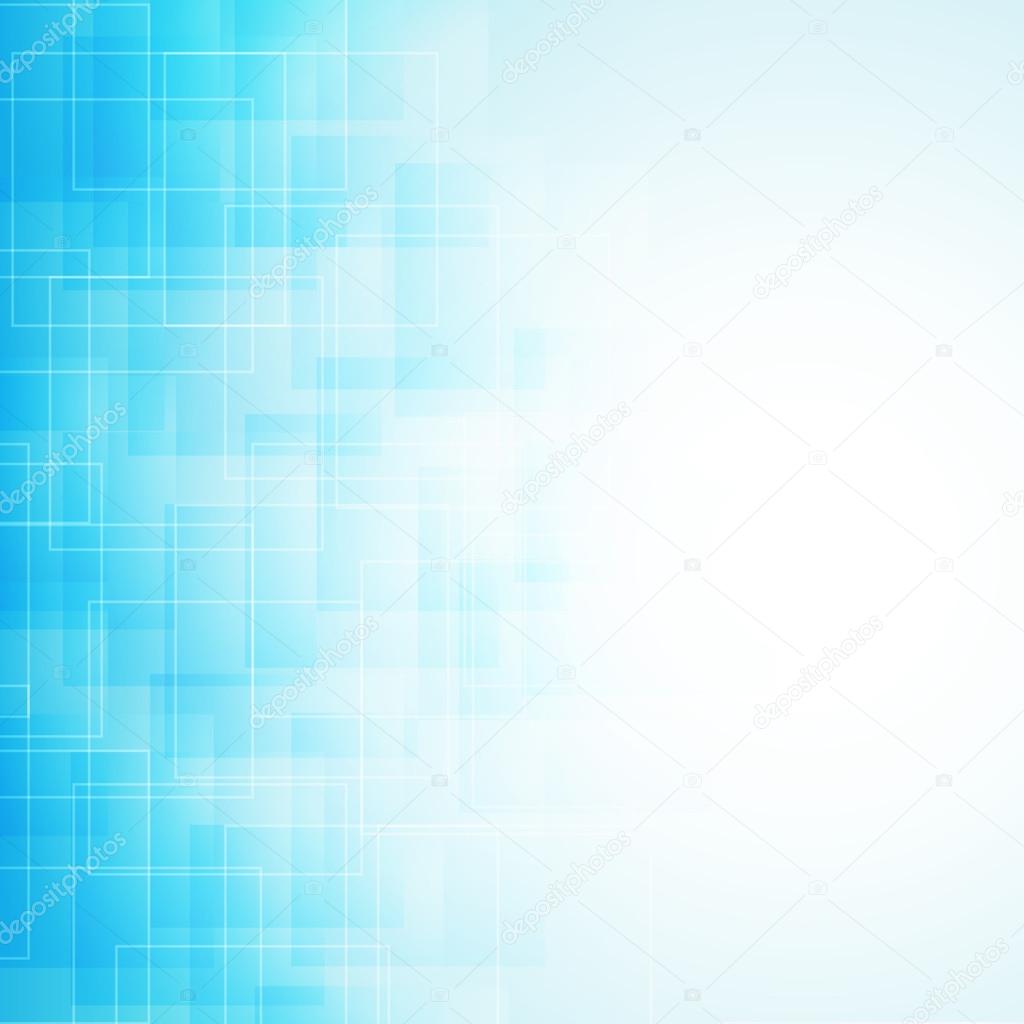 abstract blue background with transparent lines and squares. vec