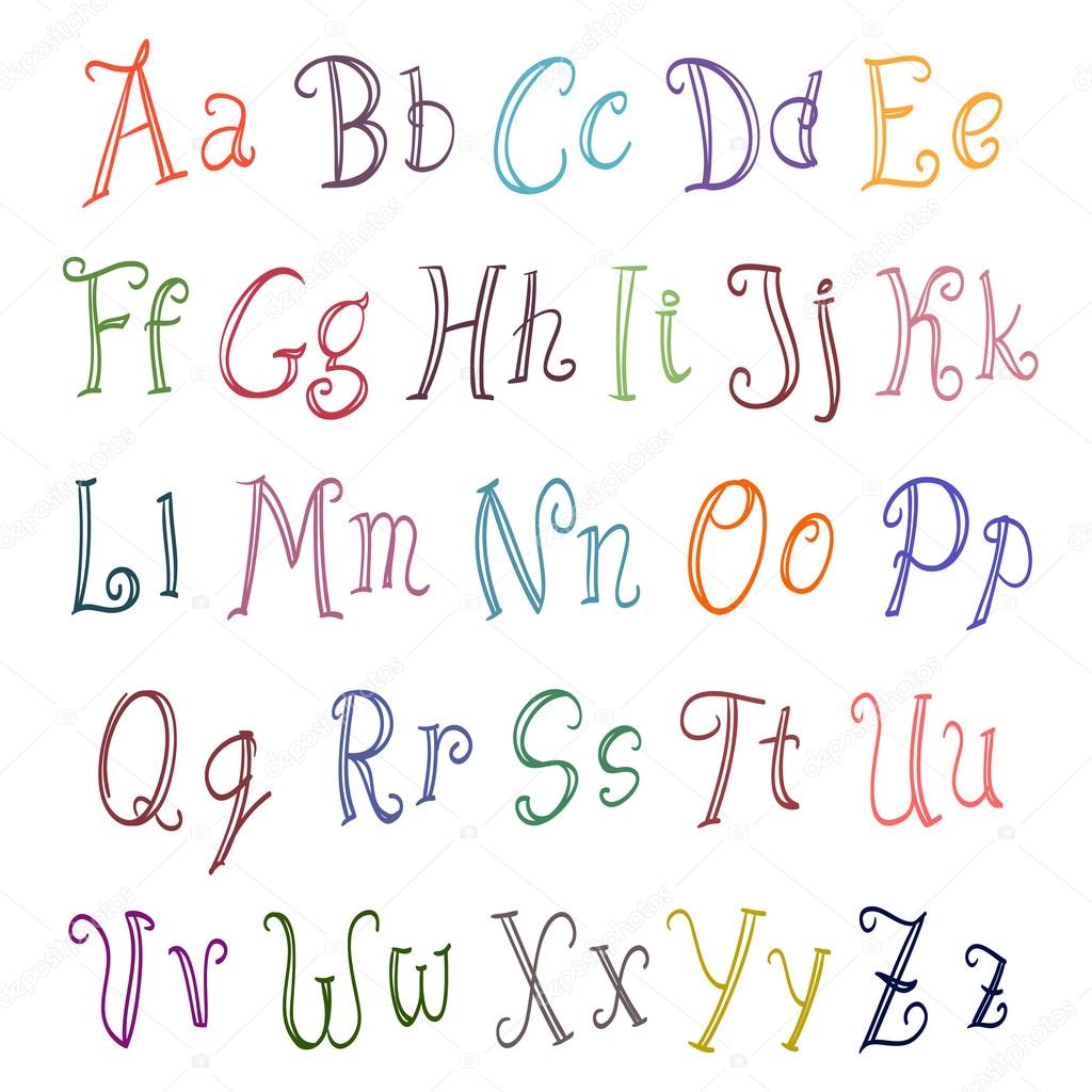 color alphabet set on white. vector