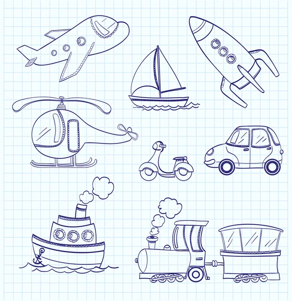 doodle taşıma kümesi. vektör