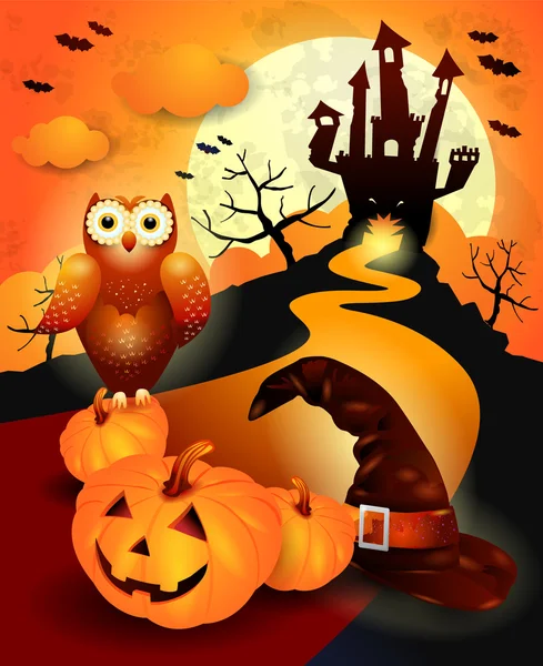 Halloween sfondo in arancione — Vettoriale Stock