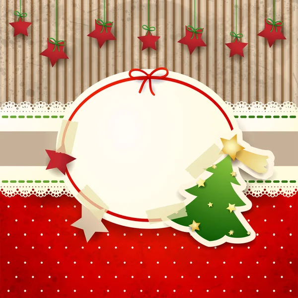 Fond de Noël avec arbre à papier — Image vectorielle