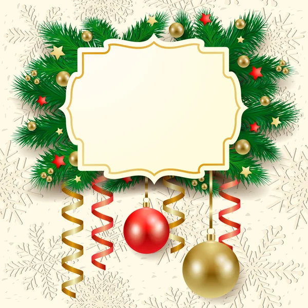 Fond de Noël avec étiquette — Image vectorielle