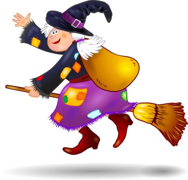 Old witch, vector clipart