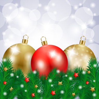 Noel arka plan baubles ile vektör