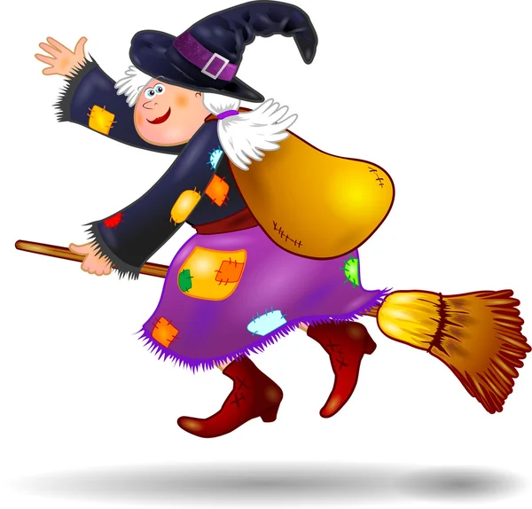 Old witch, vector — Stock Vector