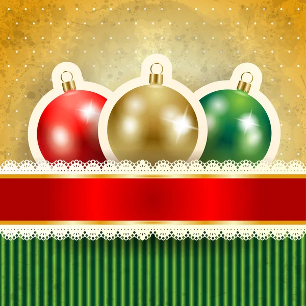 Christmas background with baubles — Stock Vector