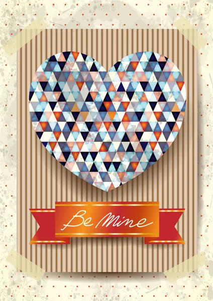 Valentine karta s krásným srdce — Stockový vektor