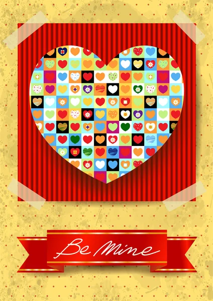 Valentinskarte mit atemberaubendem Herzen — Stockvektor