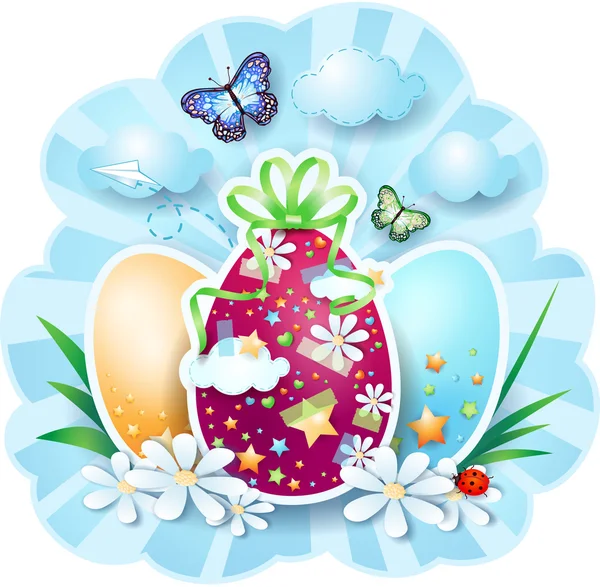 Easter background with eggs — Stock Vector