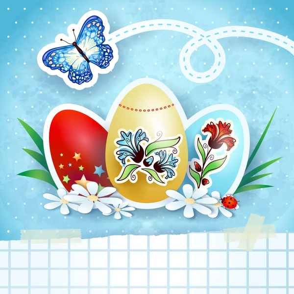 Easter background with eggs — Stock Vector