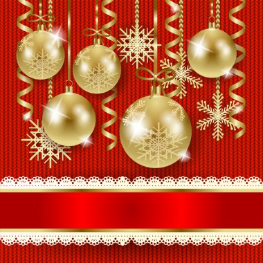 Noel baubles örme arka plan üzerinde