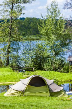 camping at lakeside, Warmian-Masurian Voivodeship clipart