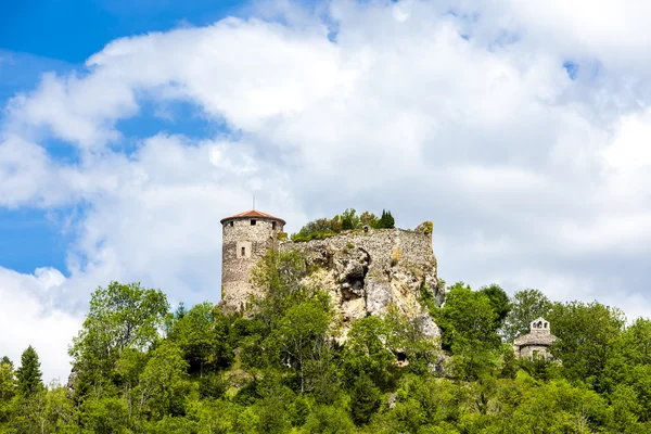 Busseol zamek, Owernia, w departamencie Puy-de-Dome — Zdjęcie stockowe