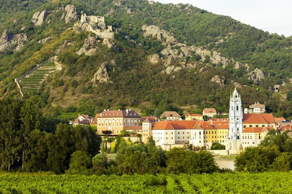 Durnstein e vigneto nella regione di Wachau — Foto Stock