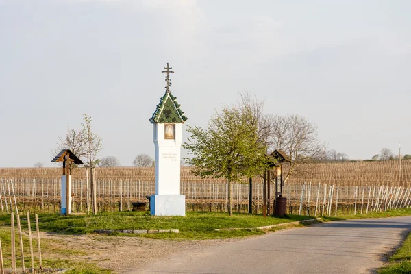 Wayside with vineyard near Velke Bilovice — Stock Photo, Image