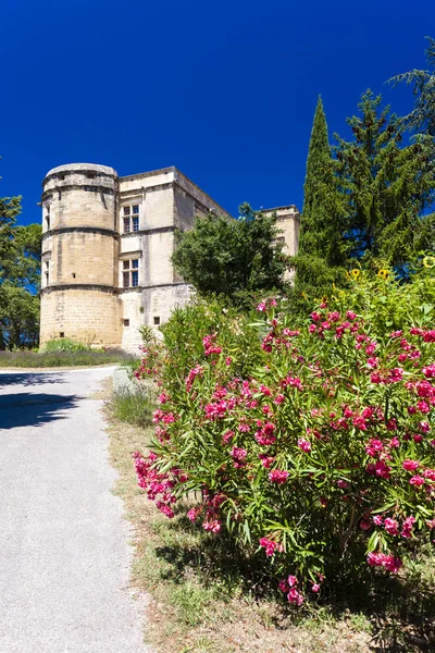 Garden and palace in Lourmarin, Provence — Stock Photo, Image