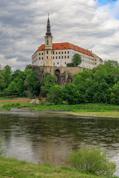 Castillo Decin Norte Bohemia República Checa — Foto de Stock