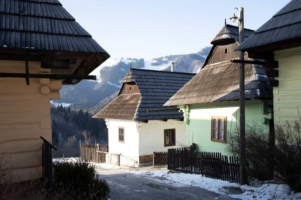 Vila Vlkolinec Sítio Unesco Nas Montanhas Velka Fatra Eslováquia — Fotografia de Stock