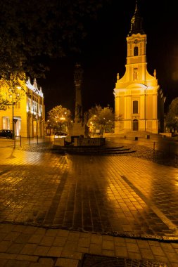 Macaristan 'ın Szekszard kentindeki Eski Kent Meydanı