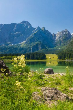 İtalya Tarvisio yakınlarında Lago di Fusine Üstünlüğü