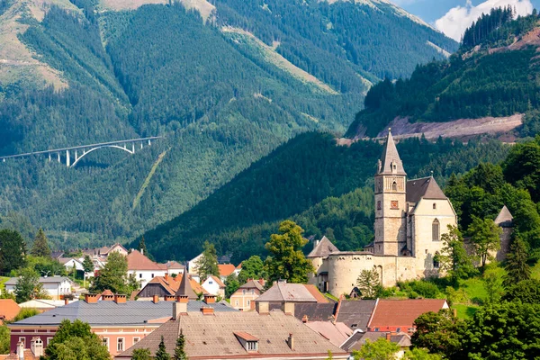 Cidade Velha Eisenerz Perto Mina Ferro Erzberk Styria Áustria — Fotografia de Stock