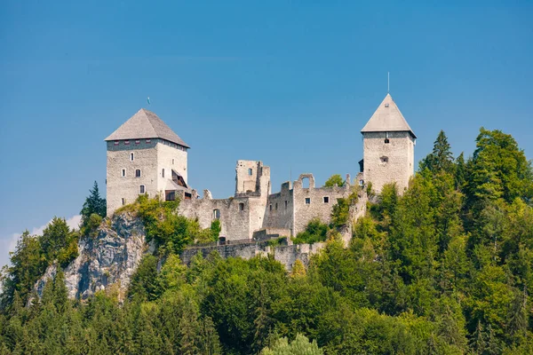一部は1278年に設立されたガレンシュタイン城を破壊した オーストリア シュタイリア州リーゼン県サンクト ガレン市 — ストック写真