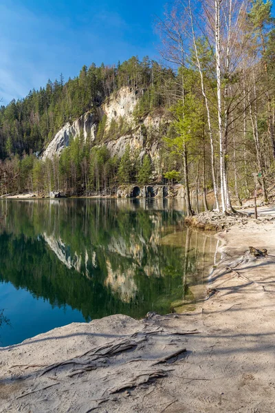 Lago Adrspach Teplice Adrspach Rocks Boemia Orientale Repubblica Ceca — Foto Stock